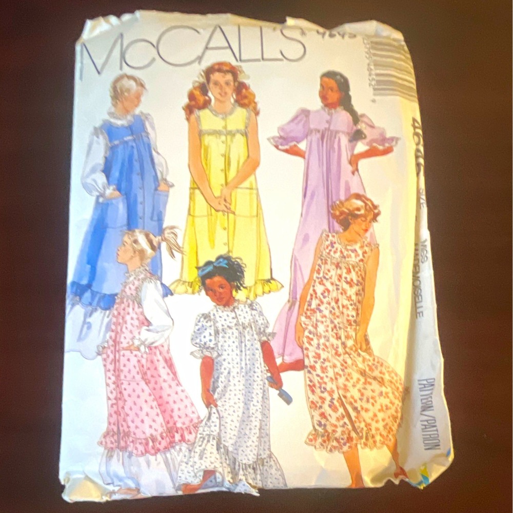 McCall's 4645 VTG 1980s Sewing Pattern Misses/Girls Gown Pinafore Sundress CUT
